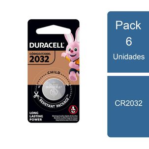 Pack 6 Pilas Tipo Boton Cr2032 Duracell